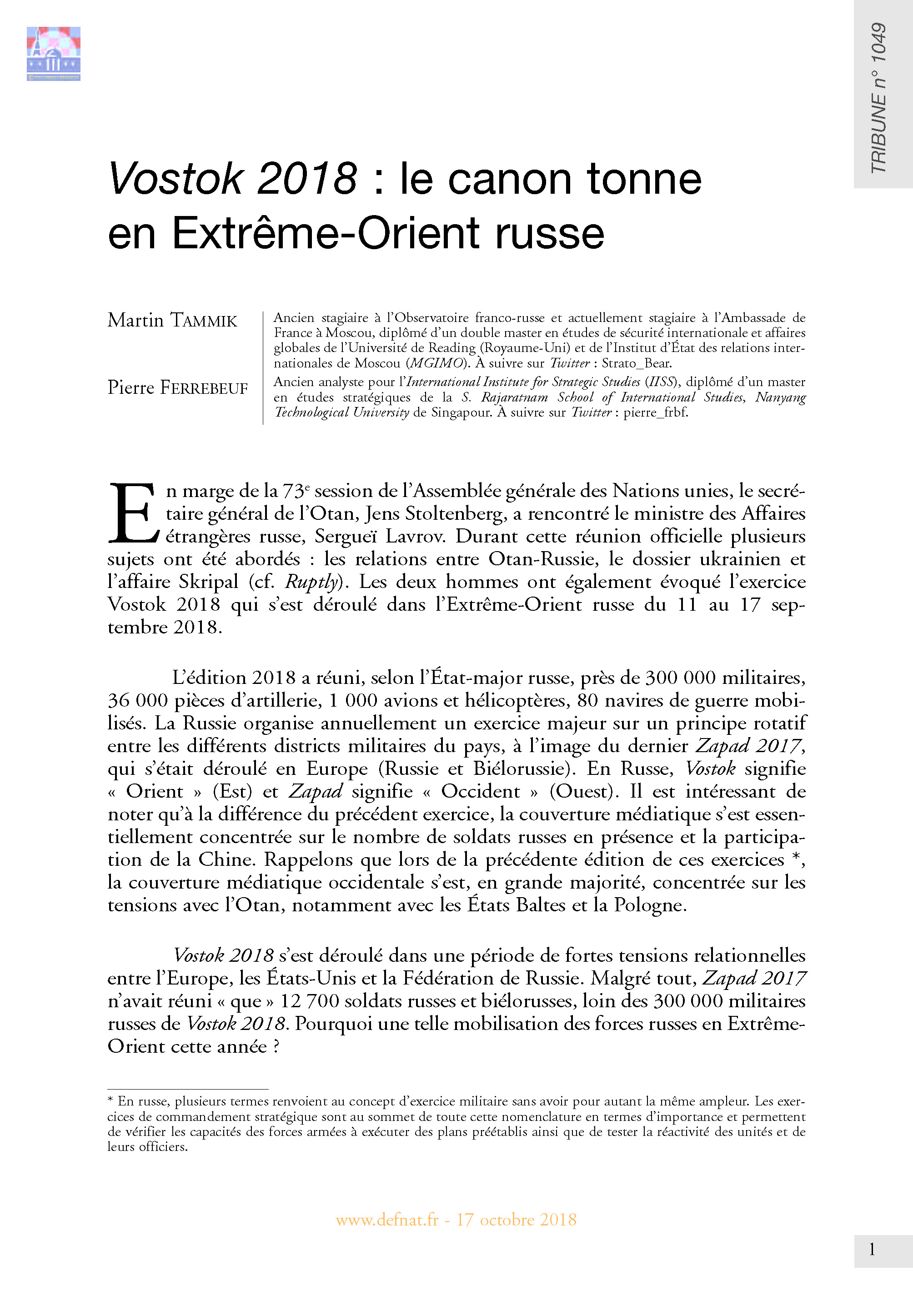 Vostok 2018 : le canon tonne en Extrême-Orient russe (T 1049)
